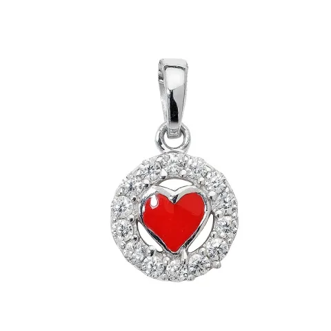 Runt hjärta hängen i silver