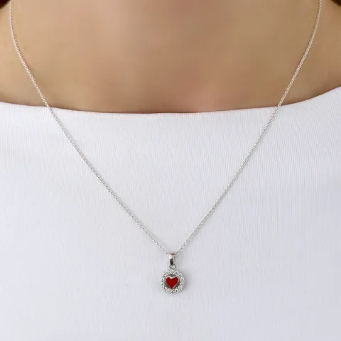 Runt hjärta hängen i silver