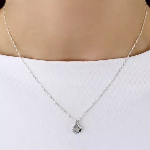 Elegant droppe hängen i silver