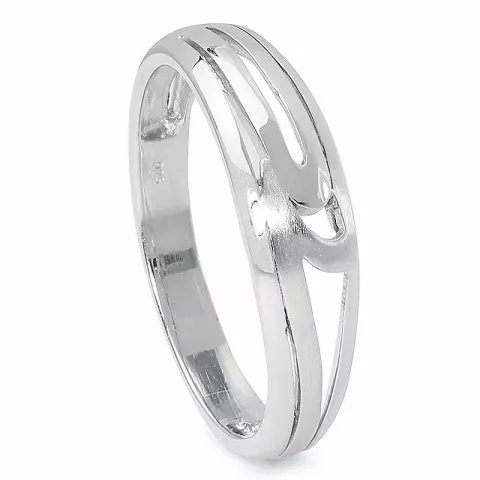 abstrakt zirkon ring i silver