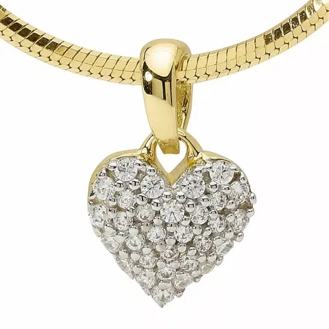 hjärta zirkon hängen i 9 karat guld