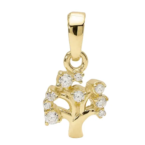 8 mm livets träd hängen i 9 karat guld