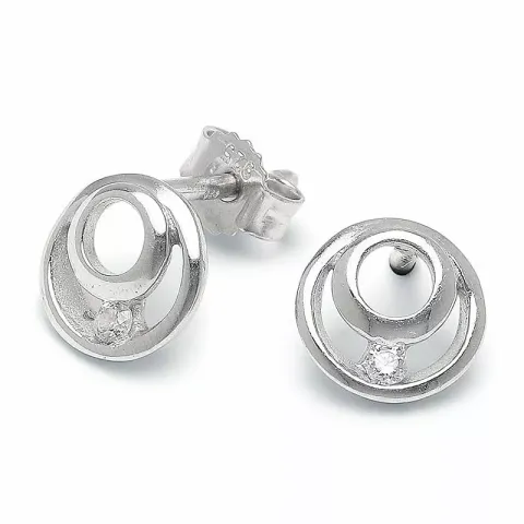 Rund örhängestift i silver