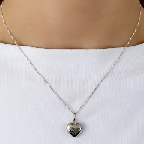 12 x 14 mm hjärta hängen i silver