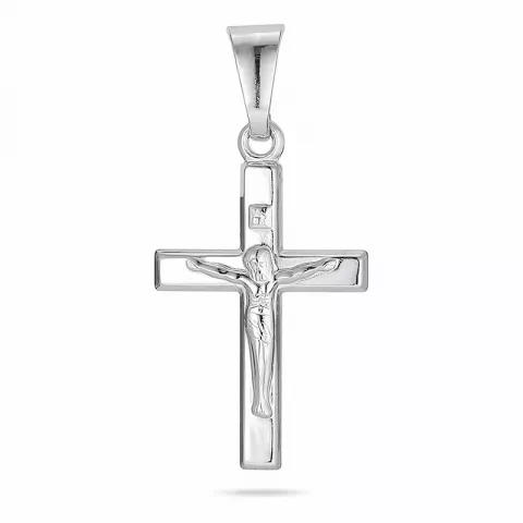 19 x 11 MM kors med Jesus hängen i silver
