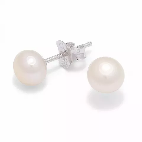 6-6,5 mm vita pärla örhängestift i silver
