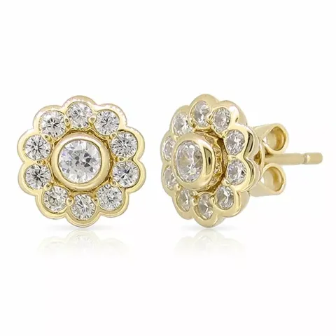 blommor örhängen i förgyllt silver