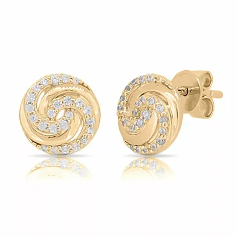 Runda zirkon örhängen i förgyllt silver