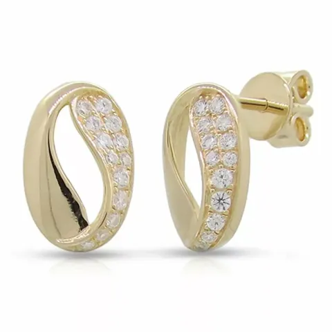 zirkon örhängen i förgyllt silver