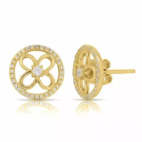 Runda blommor örhängen i förgyllt silver