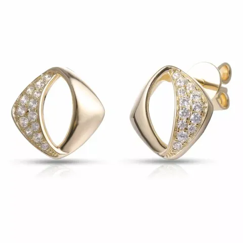 fyrkantigt örhängen i förgyllt silver