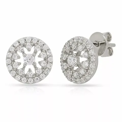 runda zirkon örhängen i silver