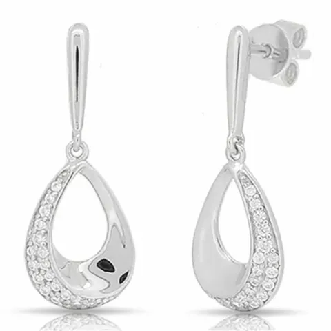 Långa droppe örhängen i silver