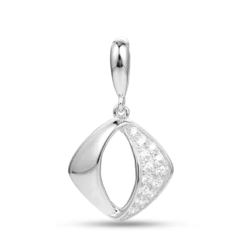 Fyrkantigt zirkon hängen i silver