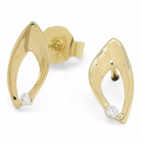 guldörhängestift i 9 karat guld med 