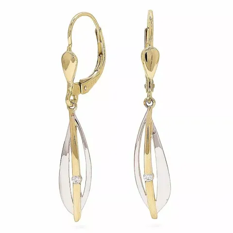 Zirkon guldörhängen i 9 karat guld med rhodium med zirkoner