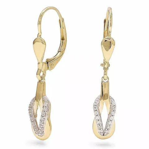 vita zirkon örhängen i 9 karat guld med rhodium med 