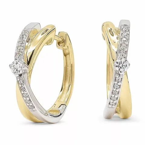 zirkon creol i 9 karat guld med rhodium med