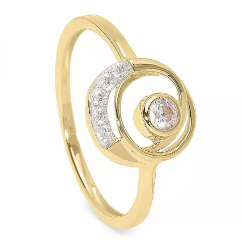 Förtjusande cirkel ring i 9 karat guld med rhodium