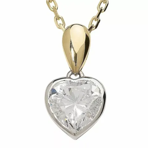 hjärta hängen i 9 karat guld med rhodium