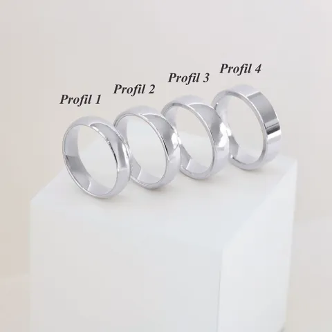 5 mm vigselsringar i 9 karat vitguld - set