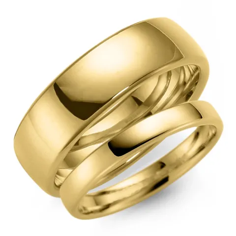 6 och 3 mm vigselsringar i 9 karat guld - set
