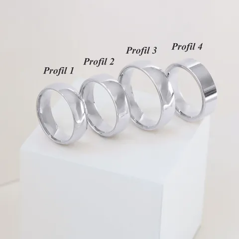 6 mm vigselsringar i 9 karat vitguld 0,03 ct - set