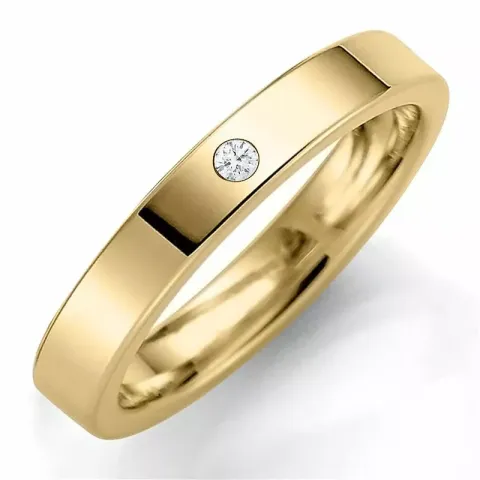 3 mm vigselsring i 14  karat guld 0,02 ct