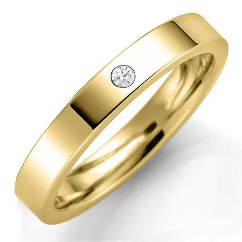 5 mm vigselsring i 14  karat guld 0,03 ct