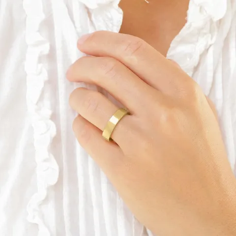 5 och 3 mm diamant vigselsringar i 14  karat guld - set