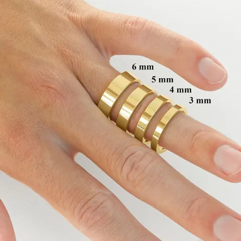 6 mm diamant vigselsringar i 9 karat guld - set