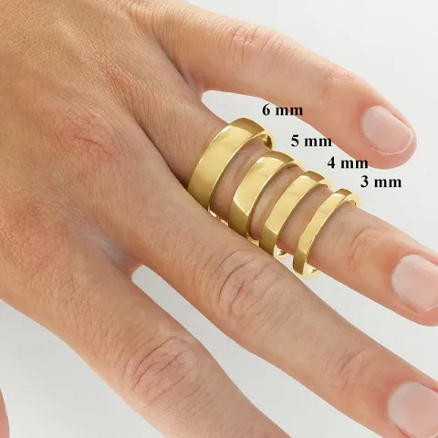 4 mm vigselsring i 14  karat guld
