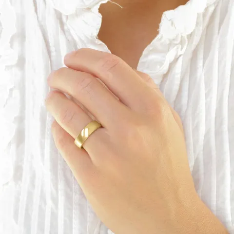 6 mm diamant vigselsringar i 9 karat guld - set