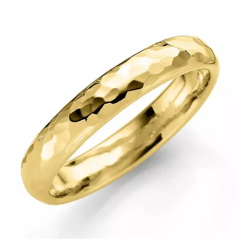 Hamrade 3,5 mm vigselsring i 14  karat guld