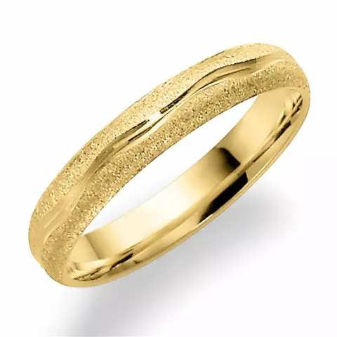 Rå och blank 3,5 mm vigselsring i 9 karat guld