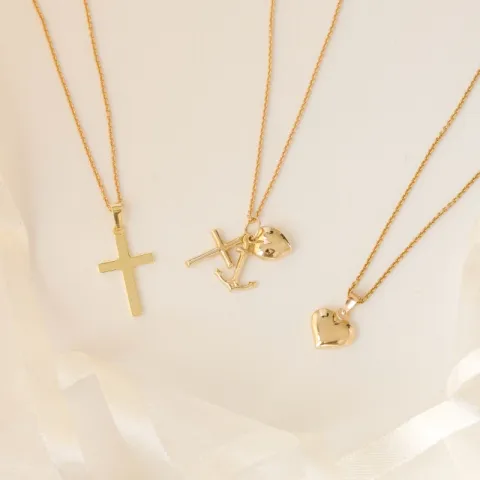 tro-hopp-kärlek hängen i 14 karat guld - Amoré