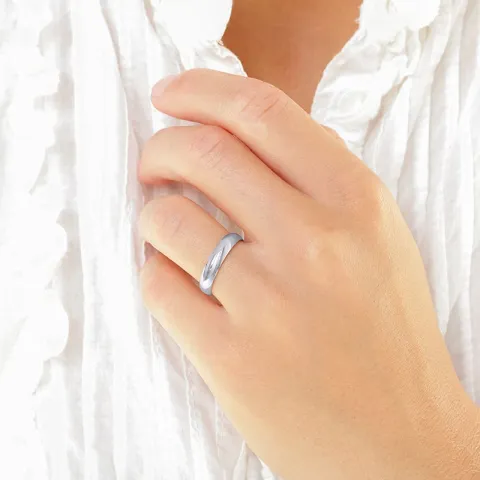 4 och 3 mm vigselsringar i 9 karat vitguld - set