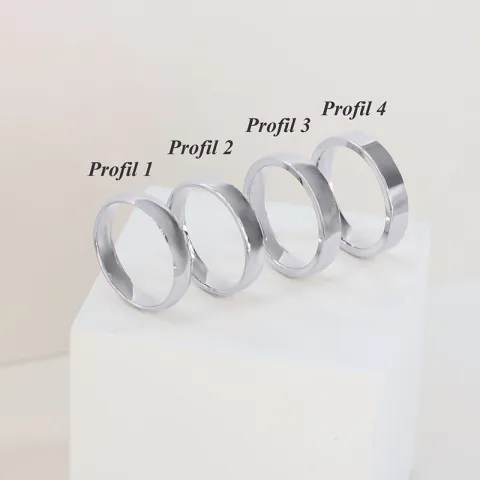 4 mm vigselsringar i 14  karat vitguld - set