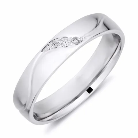 4 mm diamant vigselsring i 14  karat vitguld 0,008 ct och 0,015 ct