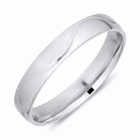 4 mm vigselsring i 14  karat vitguld