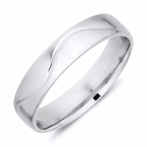 5 mm vigselsring i 14  karat vitguld