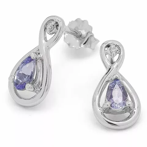 Infinity tanzanit örhängen i 9 karat vitguld med tanzanit och diamant