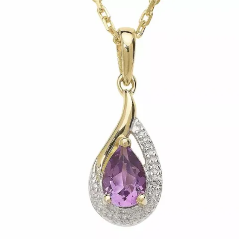 droppformad diamantberlocker i 9 carat guld med rodium 0,009 ct