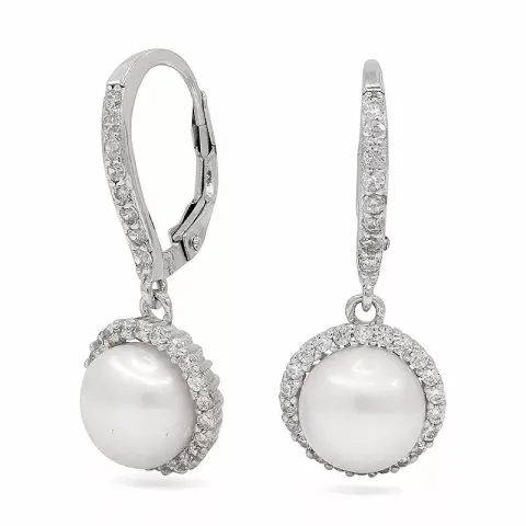 pärla örhängen i silver