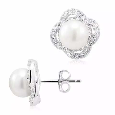 stora pärla örhängen i silver