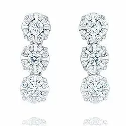 Långa zirkon örhängen i silver