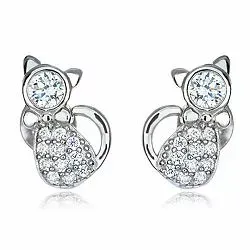 katter örhängestift i silver