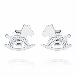 hästar örhängestift i silver