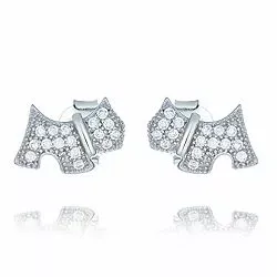 hundar örhängen i silver