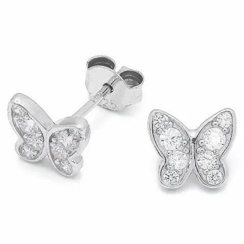 fjärilar örhängestift i silver